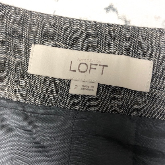 LOFT Metallic Gray Side Pocket Skirt Size 2 - Picture 3 of 5